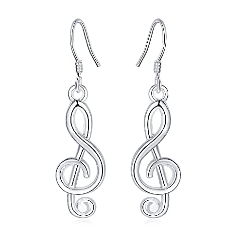 KSKAN Ohrringe Silber 925,S925 Sterling Silber Musiknoten-Ohrhänger, Tropfenohrringe für Frauen, Hypoallergene Hakenohrringe, Schmuck für Musikliebhaber, Geschenk von KSKAN