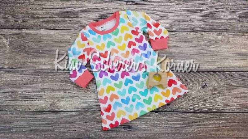 Baby Snap Bodysuit Herz Kleid, Ombre Regenbogen Säugling Outfit, Valentinstag, Mädchen Body Lange Ärmel, Bild von KSKHandmadeShop
