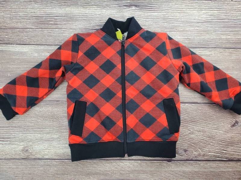 Kleinkind Bomber Jacke - Rot Und Schwarz Karo Tarnmuster Baby Kariert Herbst Größe 18 Monate Sherpa Futter von KSKHandmadeShop