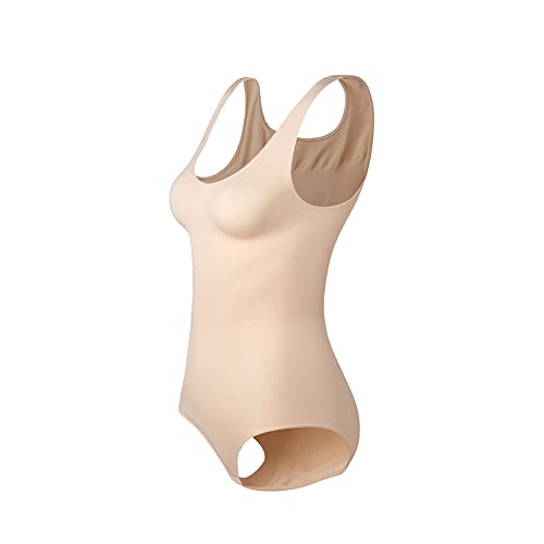 KSKshape Damen Shapewear Body Shaper Bodysuit Shapewear Figurformender Formende Tank Top Taillenformer,Beige,S von KSKshape