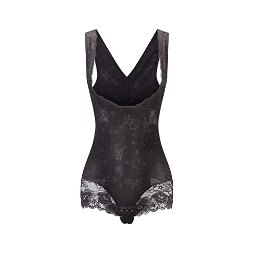 KSKshape Damen Shapewear Figurformender Formende Bodys Taillenformer Shaping Bodysuit mit Haken,Schwarz,XS von KSKshape