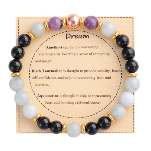 KSQS Heilstein-Perlenarmband für Frauen, natürliche Edelsteine, Balance-Schutzarmband, spirituelles Kristallperlen-Armband, Angstlinderung mit Bedeutungskarte, 7.3 inches, Stein, Stein KSQS Heilstein-Perlenarmband für Frauen, natürliche Edelsteine, Balance-Schutzarmband, spirituelles Kristallperlen-Armband, Angstlinderung mit Bedeutungskarte, 7.3 inches, Stein, Stein von KSQS