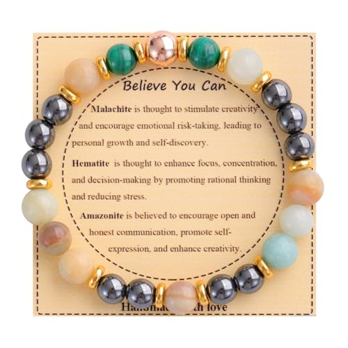 KSQS Heilstein-Perlenarmband für Frauen, natürliche Edelsteine, Balance-Schutzarmband, spirituelles Kristallperlen-Armband, Angstlinderung mit Bedeutungskarte, 7.3 inches, Stein, Stein KSQS Heilstein-Perlenarmband für Frauen, natürliche Edelsteine, Balance-Schutzarmband, spirituelles Kristallperlen-Armband, Angstlinderung mit Bedeutungskarte, 7.3 inches, Stein, Stein von KSQS