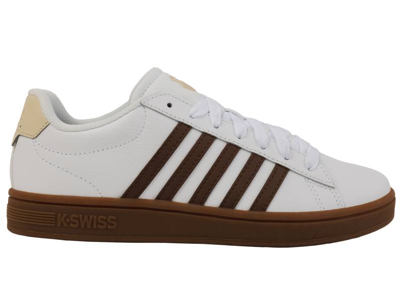 K-SWISS MENS COURT TIEBREAK II WHITE/SOFT SILT/CREME BRULEE/GUM von KSWISS-EU