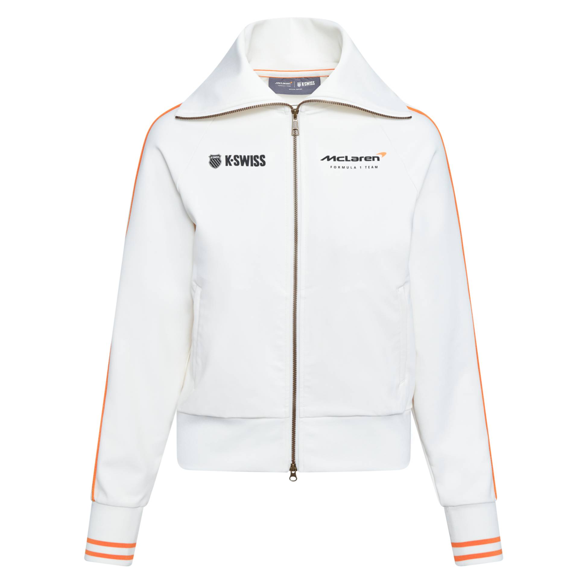 K-SWISS WOMENS A1 MCLAREN F1 TEAM VINTAGE SOFT TRACK JACKET WHITE von KSWISS-EU