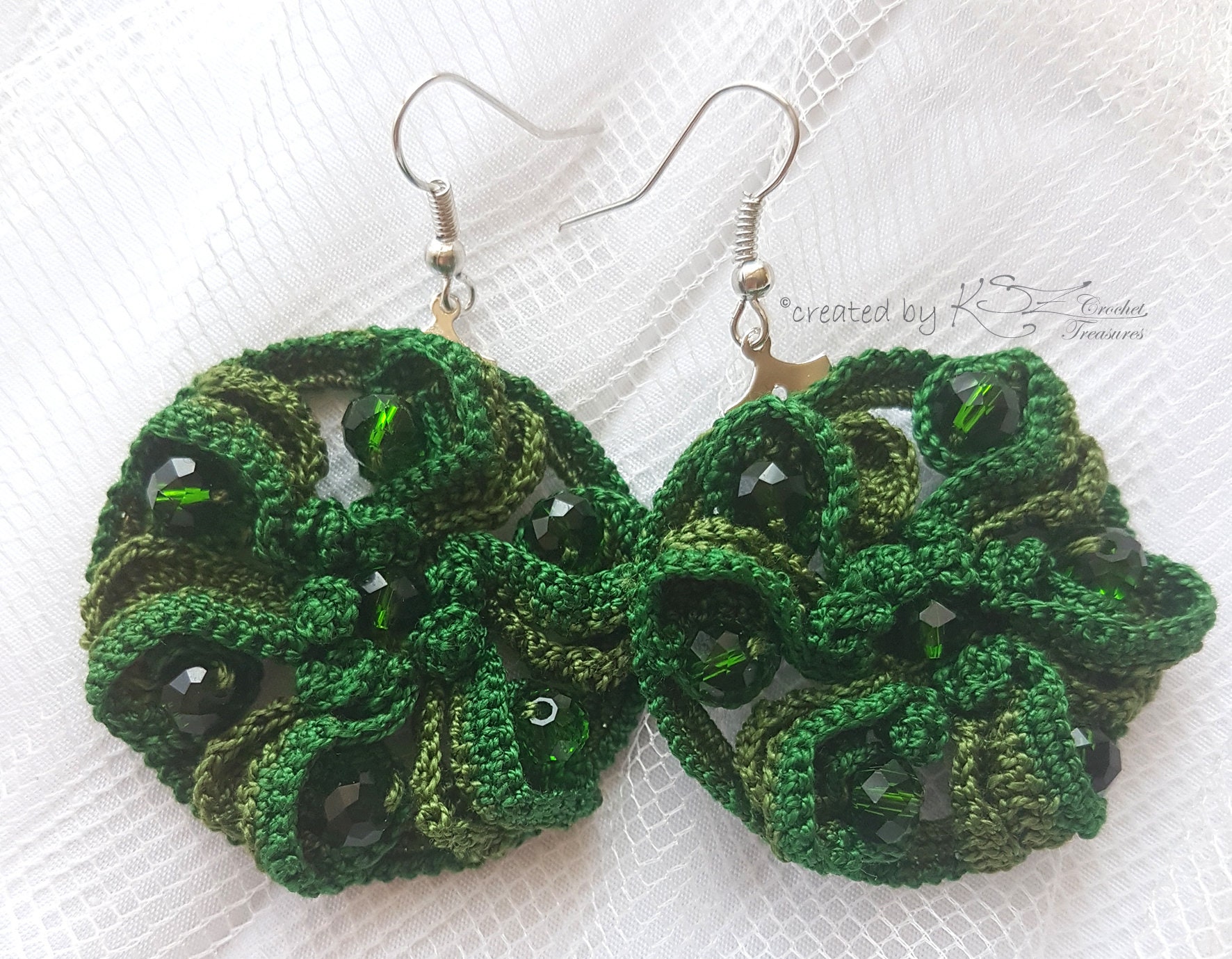 Gehäkelte Ohrringe, Grüne Einzigartiger Schmuck, Grüne Ohrringe Mit Perlen, Häkelschmuck, Fantasy Häkelblumen Gehäkelte Ohrringe, Grüne Einzigartiger Schmuck, Grüne Ohrringe Mit Perlen, Häkelschmuck, Fantasy Häkelblumen von KSZCrochetTreasures