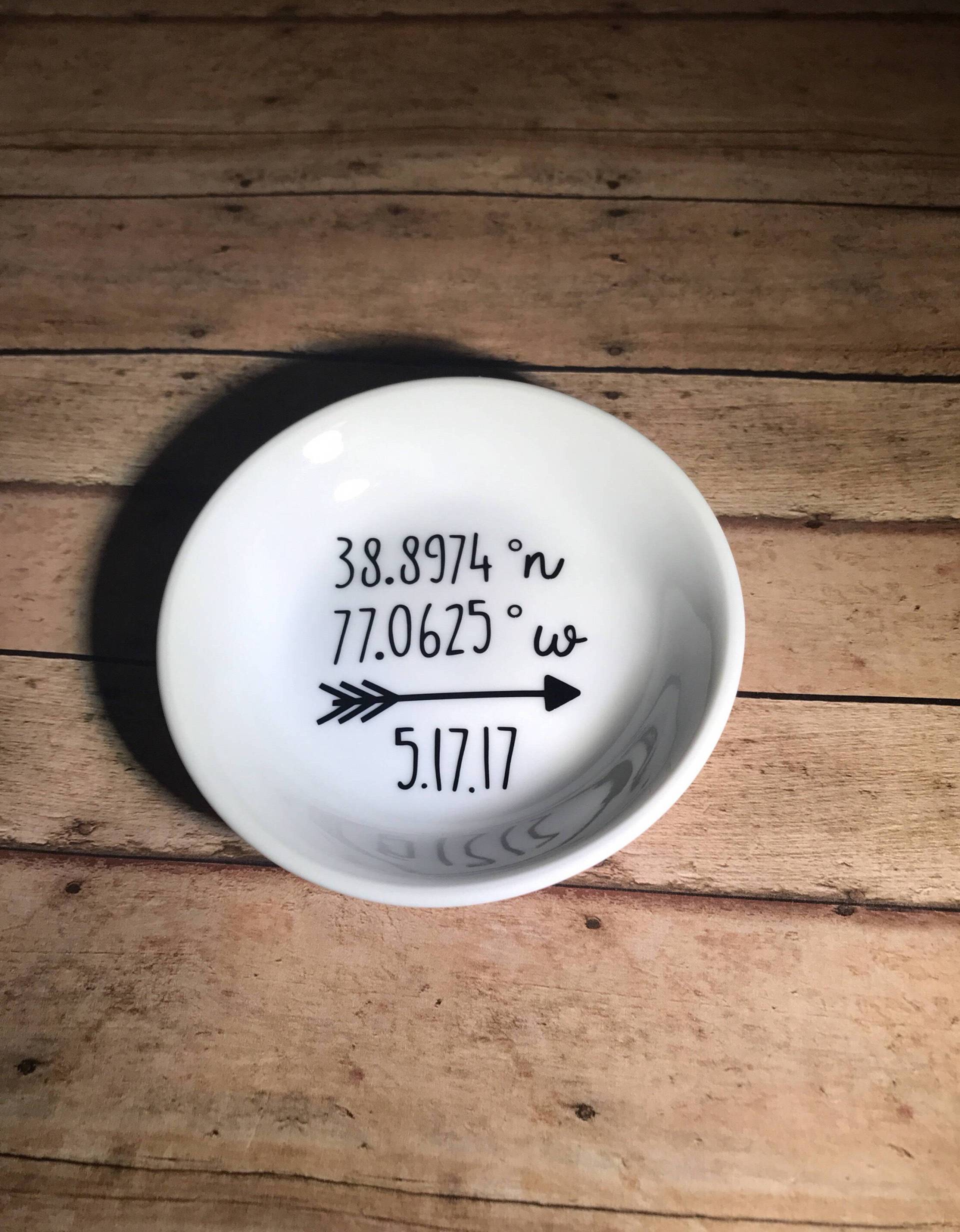 Breite Und Länge Cordinate Ringschale, Eheringhalter, Verlobungsringhalter, Geschenk Für Die Braut Breite Und Länge Cordinate Ringschale, Eheringhalter, Verlobungsringhalter, Geschenk Für Die Braut von KSmithBoutique
