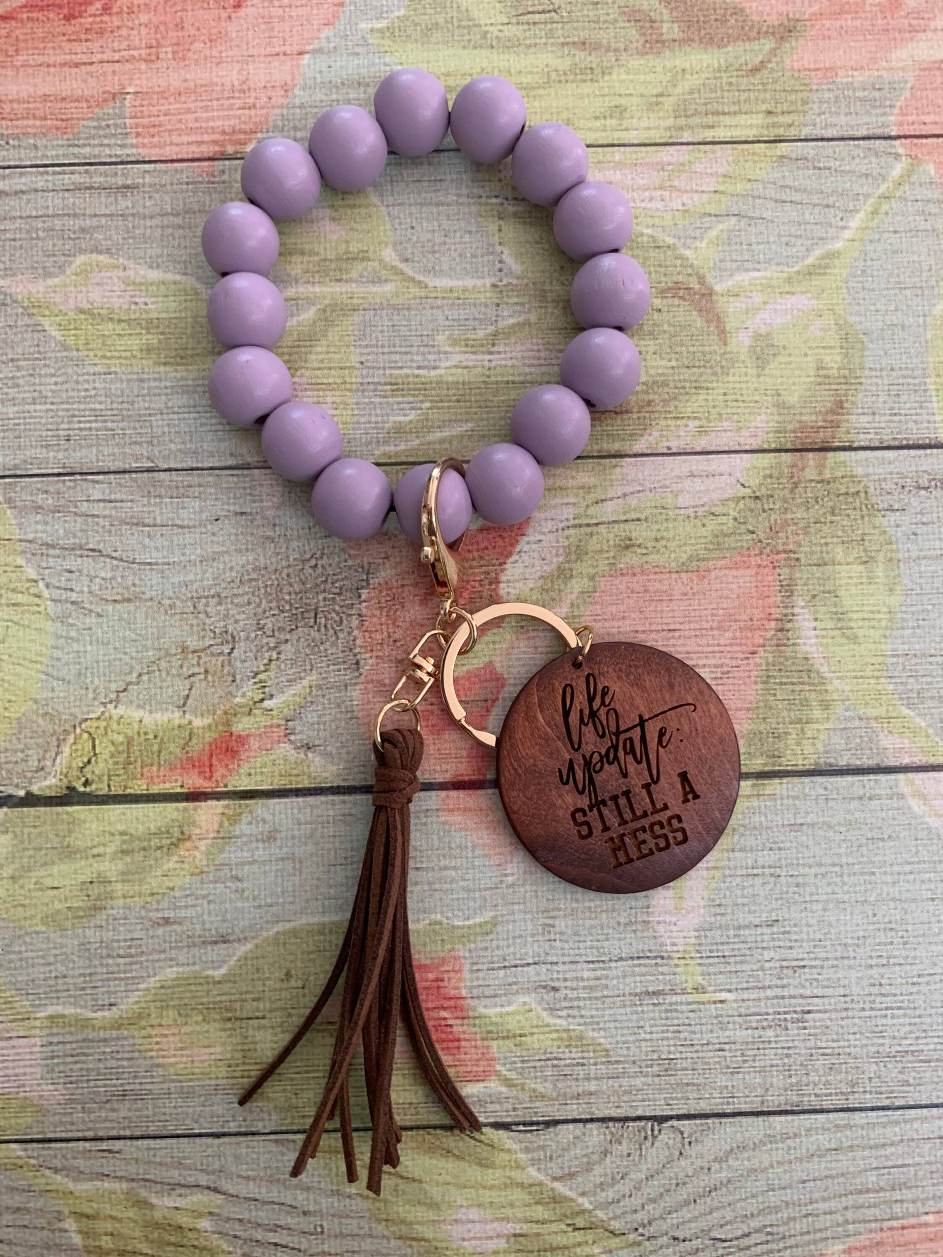 Life Update Still A Mess Bangle Armband Keychain | Armreif Für Schlüssel Dehnbares von KTBugCreationsCo