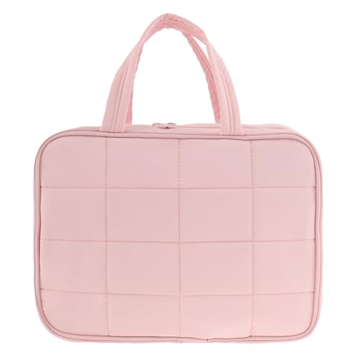 Kulturtasche Damen Herren mit Schmuckfach Kulturtasche zum Aufhängen Gutes Material 31 * 12 * 23cm Wasserdicht Kulturbeutel Nylon Polyester Beauty Case Toilettenbeutel Must-Have für Reis (Rosa) von KTCINA