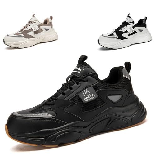 KTDYG Sicherheitsschuhe Damen Leicht Atmungsaktiv Arbeitsschuhe Sportlich Stahlkappenschuhe rutschfeste Schutzschuhe, Schwarz, 39EU KTDYG Sicherheitsschuhe Damen Leicht Atmungsaktiv Arbeitsschuhe Sportlich Stahlkappenschuhe rutschfeste Schutzschuhe, Schwarz, 39EU von KTDYG