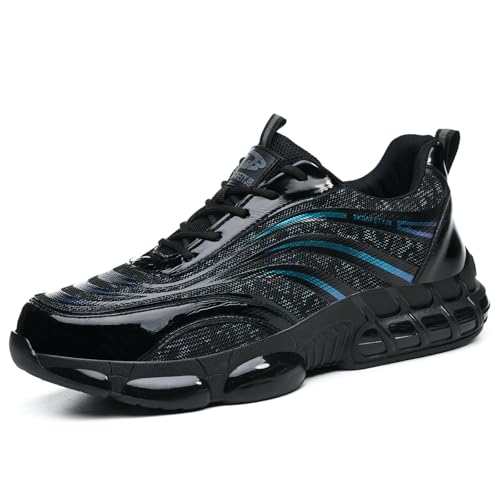 KTDYG Sicherheitsschuhe Herren Sommer Leicht Arbeitsschuhe Damen Atmungsaktiv Schutzschuhe rutschfest Stahlkappenschuhe, Blau, 46EU KTDYG Sicherheitsschuhe Herren Sommer Leicht Arbeitsschuhe Damen Atmungsaktiv Schutzschuhe rutschfest Stahlkappenschuhe, Blau, 46EU von KTDYG