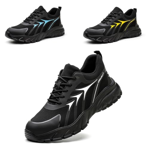 KTDYG Sicherheitsschuhe Herren Sportlich Leicht Arbeitsschuhe Damen Mit Stahlkappe Atmungsaktiv Stahlkappenschuhe rutschfeste Schutzschuhe, Weiß, 39EU von KTDYG