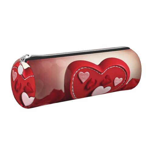 Federmäppchen aus Leder mit Reißverschluss, ästhetischer Stifthalter, Happy Valentine's Day, Federmäppchen für Damen und Herren, handgefertigt, multifunktional, Reise-Kosmetiktasche für Arbeit, Büro Federmäppchen aus Leder mit Reißverschluss, ästhetischer Stifthalter, Happy Valentine's Day, Federmäppchen für Damen und Herren, handgefertigt, multifunktional, Reise-Kosmetiktasche für Arbeit, Büro von KTHSNSKL
