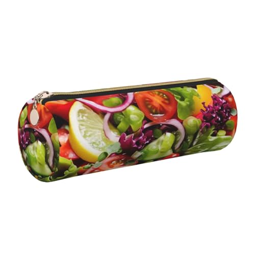 Federmäppchen aus Leder mit Reißverschluss, ästhetischer Stifthalter, bunt, verschiedene Salat-Federmäppchen für Damen und Herren, handgefertigt, multifunktional, Reise-Kosmetiktasche für Arbeit, Büro Federmäppchen aus Leder mit Reißverschluss, ästhetischer Stifthalter, bunt, verschiedene Salat-Federmäppchen für Damen und Herren, handgefertigt, multifunktional, Reise-Kosmetiktasche für Arbeit, Büro von KTHSNSKL