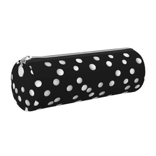 Federmäppchen aus Leder mit Reißverschluss, ästhetischer Stifthalter, schwarz-weiß, gepunktet, Federmäppchen für Damen und Herren, handgefertigt, multifunktional, Reise-Kosmetiktasche für Arbeit, Büro Federmäppchen aus Leder mit Reißverschluss, ästhetischer Stifthalter, schwarz-weiß, gepunktet, Federmäppchen für Damen und Herren, handgefertigt, multifunktional, Reise-Kosmetiktasche für Arbeit, Büro von KTHSNSKL