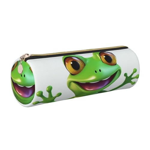 KTHSNSKL Federmäppchen aus Leder mit Reißverschluss, ästhetischer Stifthalter, grüner Frosch, Federmäppchen für Damen und Herren, handgefertigt, multifunktional, Reise-Make-up-Box für Arbeit, Büro KTHSNSKL Federmäppchen aus Leder mit Reißverschluss, ästhetischer Stifthalter, grüner Frosch, Federmäppchen für Damen und Herren, handgefertigt, multifunktional, Reise-Make-up-Box für Arbeit, Büro von KTHSNSKL