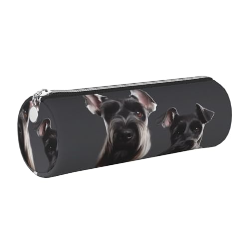 KTHSNSKL Federmäppchen aus Leder mit Reißverschluss, ästhetischer Stifthalter, niedlicher Schnauzer-Hund, Federmäppchen für Damen und Herren, handgefertigt, multifunktional, Reise-Kosmetiktasche für KTHSNSKL Federmäppchen aus Leder mit Reißverschluss, ästhetischer Stifthalter, niedlicher Schnauzer-Hund, Federmäppchen für Damen und Herren, handgefertigt, multifunktional, Reise-Kosmetiktasche für von KTHSNSKL