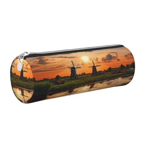 KTHSNSKL Federmäppchen aus Leder mit Reißverschluss – Ästhetischer Stifthalter Niederlande Federmäppchen für Damen & Herren – Handgefertigte Bleistifttasche Multifunktionale Reise-Kosmetiktasche für von KTHSNSKL