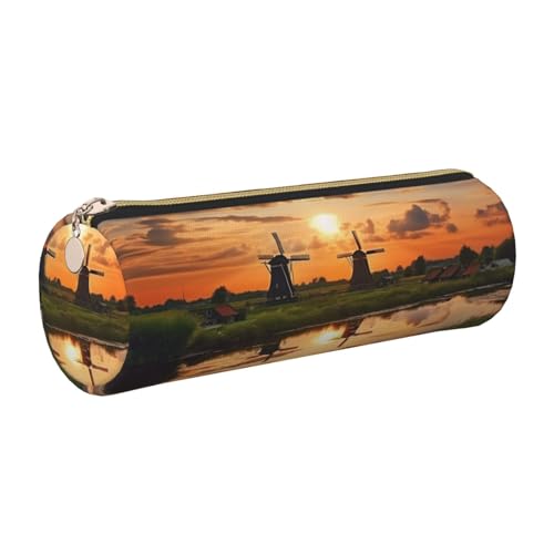 KTHSNSKL Federmäppchen aus Leder mit Reißverschluss – Ästhetischer Stifthalter Niederlande Federmäppchen für Damen & Herren – Handgefertigte Bleistifttasche Multifunktionale Reise-Kosmetiktasche für von KTHSNSKL