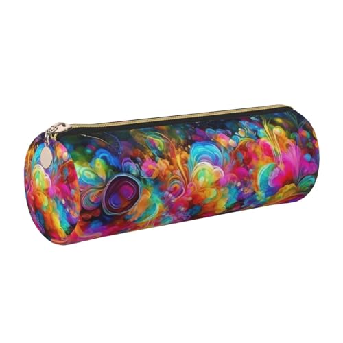 Leder-Federmäppchen mit Reißverschluss, ästhetischer Stifthalter, leuchtend schön, bunt, Kunst-Federmäppchen für Damen und Herren, handgefertigt, multifunktional, Reise-Kosmetiktasche für Arbeit, Büro Leder-Federmäppchen mit Reißverschluss, ästhetischer Stifthalter, leuchtend schön, bunt, Kunst-Federmäppchen für Damen und Herren, handgefertigt, multifunktional, Reise-Kosmetiktasche für Arbeit, Büro von KTHSNSKL
