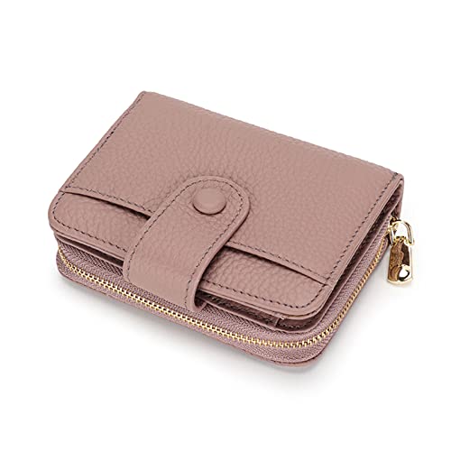 Damen-Geldbörse Aus Echtem Leder Mit Rundum-Reißverschluss, Kleines Kreditkartenetui Mit Großer Kapazität Und 17 Kartenfächern, Organizer for Damen Mit Mehreren Fächern (blau)(Pink) von KTLCNDF