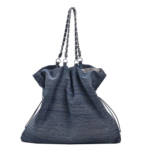 KTLCNDF Blaue Denim-Tragetasche For Damen – Trendige, Wandelbare Schulter- Und Umhängetasche, Multifunktionale Jeans-Handtasche(Dark Blue) von KTLCNDF