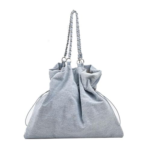Blaue Denim-Tragetasche For Damen – Trendige, Wandelbare Schulter- Und Umhängetasche, Multifunktionale Jeans-Handtasche(Light Blue) von KTLCNDF