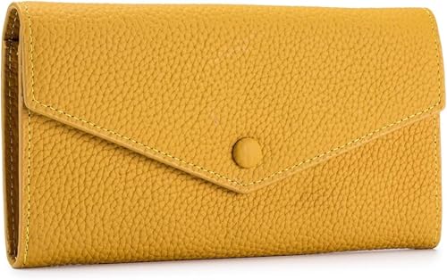 KTLCNDF Elegante lange Geldbörse aus echtem Leder for Damen – Integriertes Münzfach mit Reißverschluss und mehr als 12 Kartenfächer(#3) von KTLCNDF