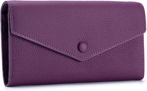 KTLCNDF Elegante lange Geldbörse aus echtem Leder for Damen – Integriertes Münzfach mit Reißverschluss und mehr als 12 Kartenfächer(#4) von KTLCNDF