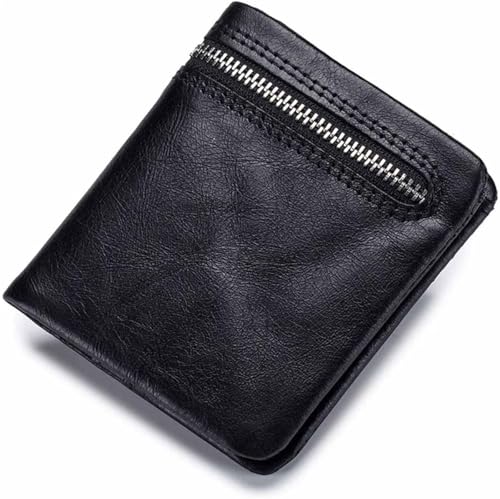 KTLCNDF Handgefertigte Geldbörse Aus Ölwachsleder For Herren – Vertikales Bifold-Design, Multifunktionales Münzfach Und Karten-Organizer(#1) von KTLCNDF