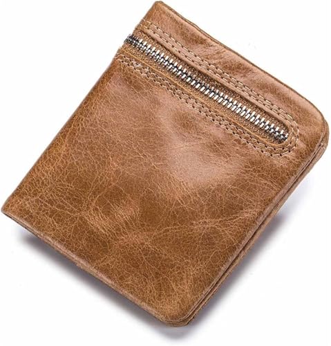 KTLCNDF Handgefertigte Geldbörse Aus Ölwachsleder For Herren – Vertikales Bifold-Design, Multifunktionales Münzfach Und Karten-Organizer(#3) von KTLCNDF
