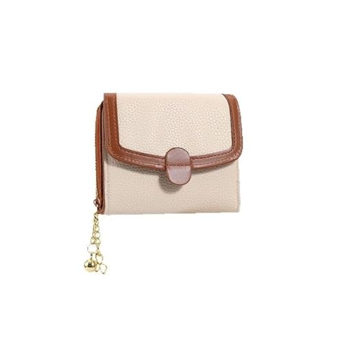 KTLCNDF Kompaktes dreifach faltbares Münzgeldbörse – Strukturierter Reißverschluss-Organizer mit Kontrastnähten von KTLCNDF