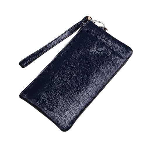 KTLCNDF Stilvolle Umhängetasche Aus Leder for Herren – Schlanke Geldbörse Mit Mehreren Fächern Und Handyhalter Aus Strapazierfähigem Rindsleder(DarkBlue) von KTLCNDF