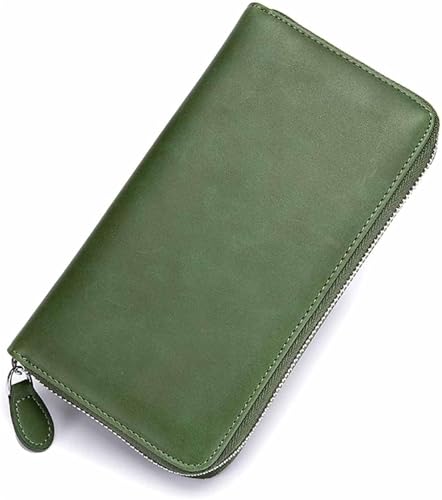 KTLCNDF Unisex-Geldbörse Aus Vollnarbenleder, Sicherer, Minimalistischer Organizer Mit Schnell Zugänglichen Kartenfächern Und Münzfach Mit Reißverschluss(#1) von KTLCNDF