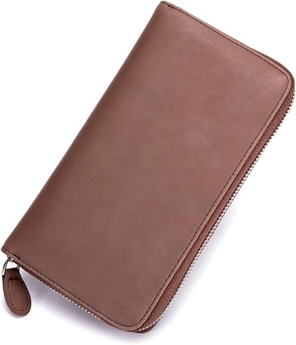 KTLCNDF Unisex-Geldbörse Aus Vollnarbenleder, Sicherer, Minimalistischer Organizer Mit Schnell Zugänglichen Kartenfächern Und Münzfach Mit Reißverschluss(#2) von KTLCNDF