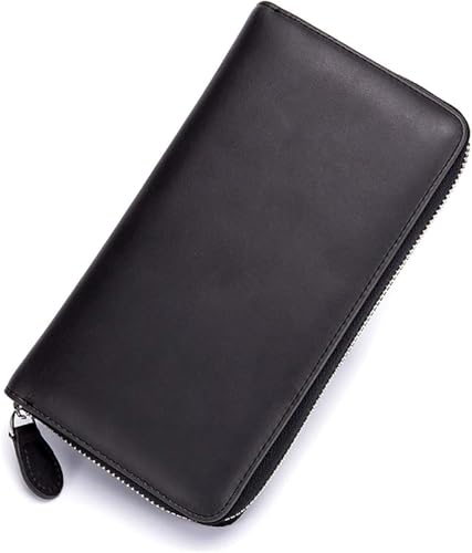 KTLCNDF Unisex-Geldbörse Aus Vollnarbenleder, Sicherer, Minimalistischer Organizer Mit Schnell Zugänglichen Kartenfächern Und Münzfach Mit Reißverschluss(#5) von KTLCNDF