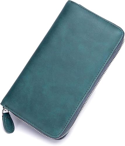 KTLCNDF Unisex-Geldbörse Aus Vollnarbenleder, Sicherer, Minimalistischer Organizer Mit Schnell Zugänglichen Kartenfächern Und Münzfach Mit Reißverschluss(#6) von KTLCNDF