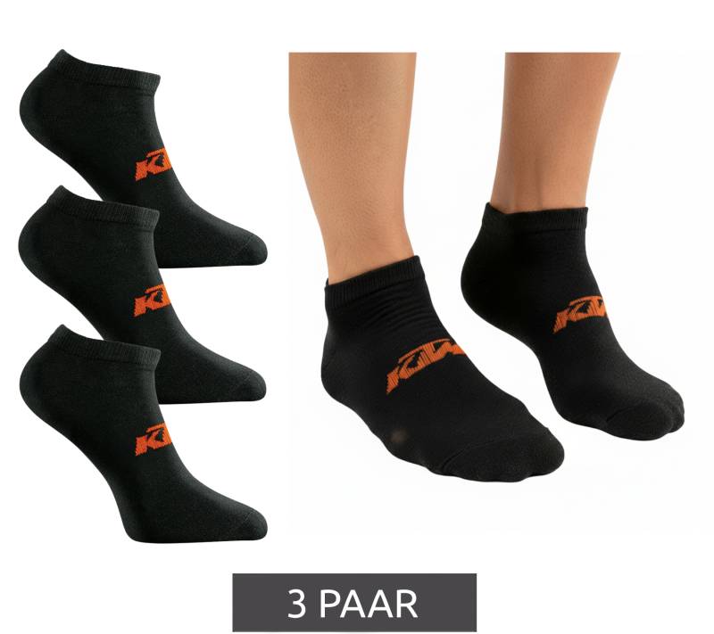 3 Paar KTM Sportsocken Sneaker-Socken mit Logo Baumwoll-Strümpfe Oeko-Tex 100 Zertifiziert KTM/1/SLCX3/NR Schwarz von KTM