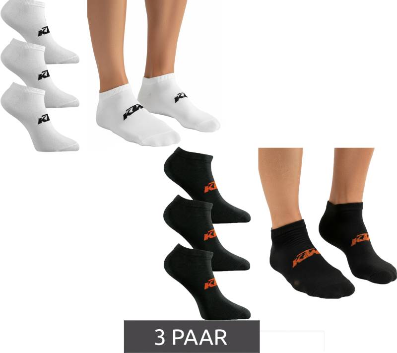 3 Paar KTM Sportsocken Sneaker-Socken mit Logo Baumwoll-Strümpfe Oeko-Tex 100 Zertifiziert KTM/1/SLCX3 Weiß oder Schwarz von KTM