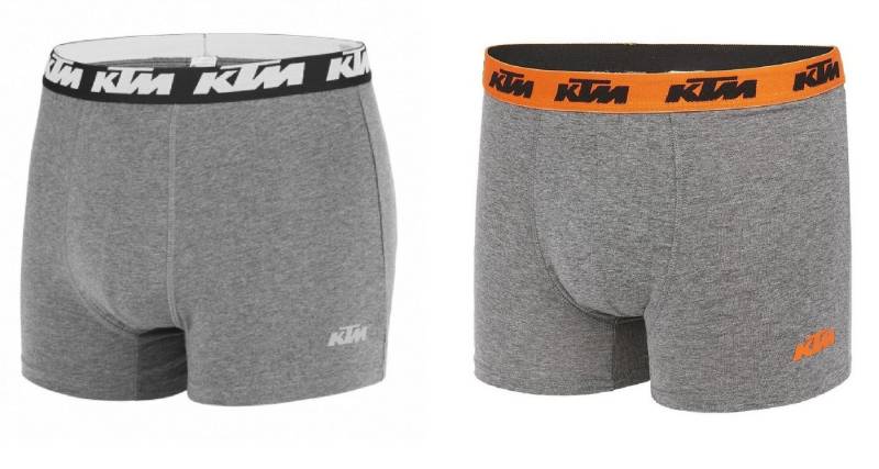 KTM Boxershorts Men Hüft-Shorts Basic Unterhose Outdoorsport (2er-Pack) mit Logo auf dem Taillenbund von KTM