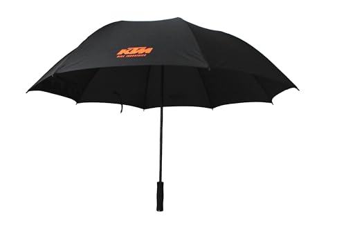 KTM Regenschirm XXL Ø132cm Stockschirm Schwarz mit Logo hochwertig stabil von KTM