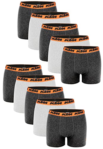 KTM by Freegun Boxershorts für Herren Unterwäsche Pant Men´s Boxer 10 er Pack, Farbe:Dark Grey/Light Grey, Bekleidungsgröße:XL von KTM
