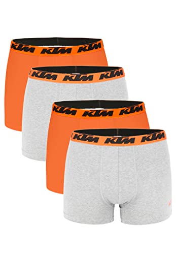 KTM by Freegun Boxershorts für Herren Unterwäsche Pant Men´s Boxer 4 er Multipack, Farbe:Light Grey / Orange2, Bekleidungsgröße:M von KTM
