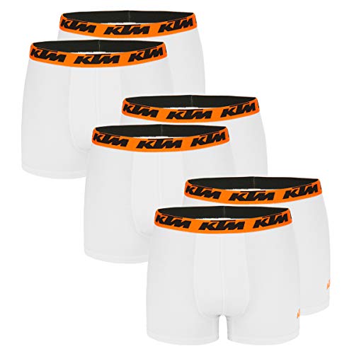 KTM by Freegun Boxershorts für Herren Unterwäsche Pant Men´s Boxer 6 er Pack, Farbe:White2, Bekleidungsgröße:XXL von KTM
