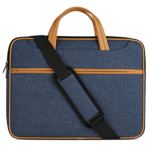 KTMOUW Laptoptasche 14 Zoll Notebooktasche Wasserdicht Aktentasche Herren mit Schulterriemen Stoßfest Hülle für Business Schule Reisen Blau von KTMOUW