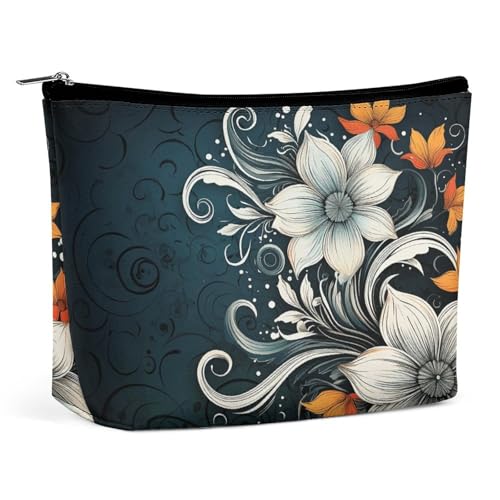 KTNML Tragbare Kosmetiktasche mit Reißverschluss, Boho, abstrakte Blumen, bedruckt, Aufbewahrung, Make-up-Tasche, einfach zu transportieren, Reise-Kosmetiktasche für Frauen, Boho, abstrakte Blumen, KTNML Tragbare Kosmetiktasche mit Reißverschluss, Boho, abstrakte Blumen, bedruckt, Aufbewahrung, Make-up-Tasche, einfach zu transportieren, Reise-Kosmetiktasche für Frauen, Boho, abstrakte Blumen, von KTNML