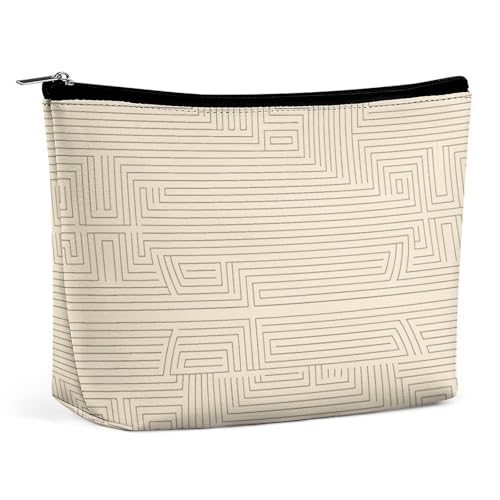 KTNML Tragbare Kosmetiktasche mit Reißverschluss, horizontales Streifenmuster, bedruckte Aufbewahrung, Make-up-Tasche, leicht zu transportieren, Reise-Kosmetiktasche für Damen, horizontales von KTNML