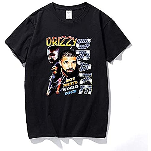 Drizzy Drake Meets World Tour Men t Shirt Summer Hip Hop Shirt Camisetas Hombre Streetwear Cotton Short Sleeve T-Shirt(Medium) von KTOPMC