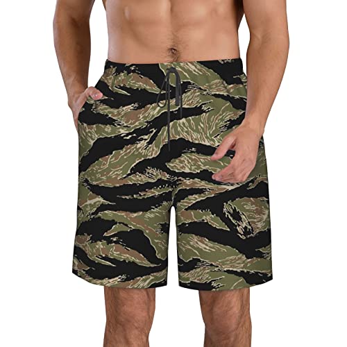 KTQUZCLF Schnell trocknende Strand-Shorts, Tigerstreifen, Camo, Herren-Badeshorts mit Taschen zum Surfen, Tauchen, siehe abbildung, 56 von KTQUZCLF