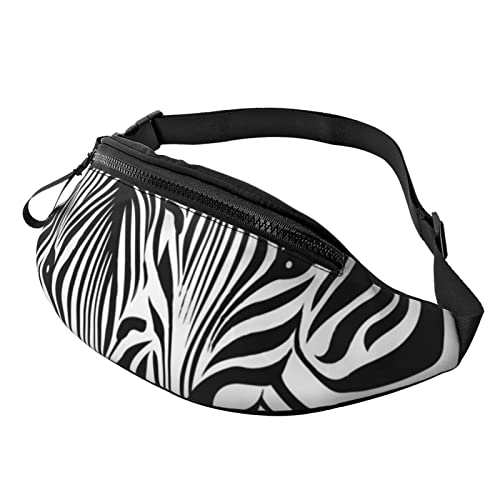 KTQUZCLF Unisex Bauchtasche, abstraktes Tier-Zebra-Bauchtasche mit Kopfhöreranschluss, verstellbarer Gürtel für Workout, Wandern, Männer und Frauen, siehe abbildung, 35 x 14cm von KTQUZCLF